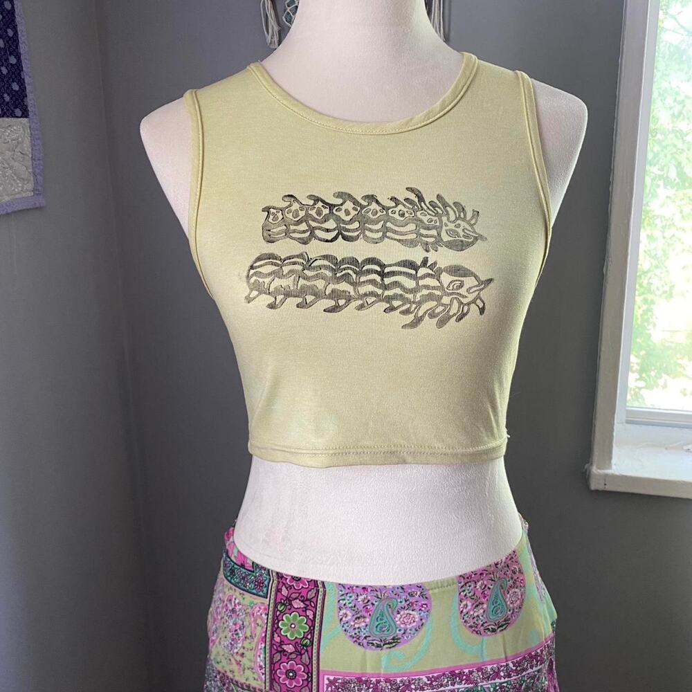 Butterfly cropped tank top